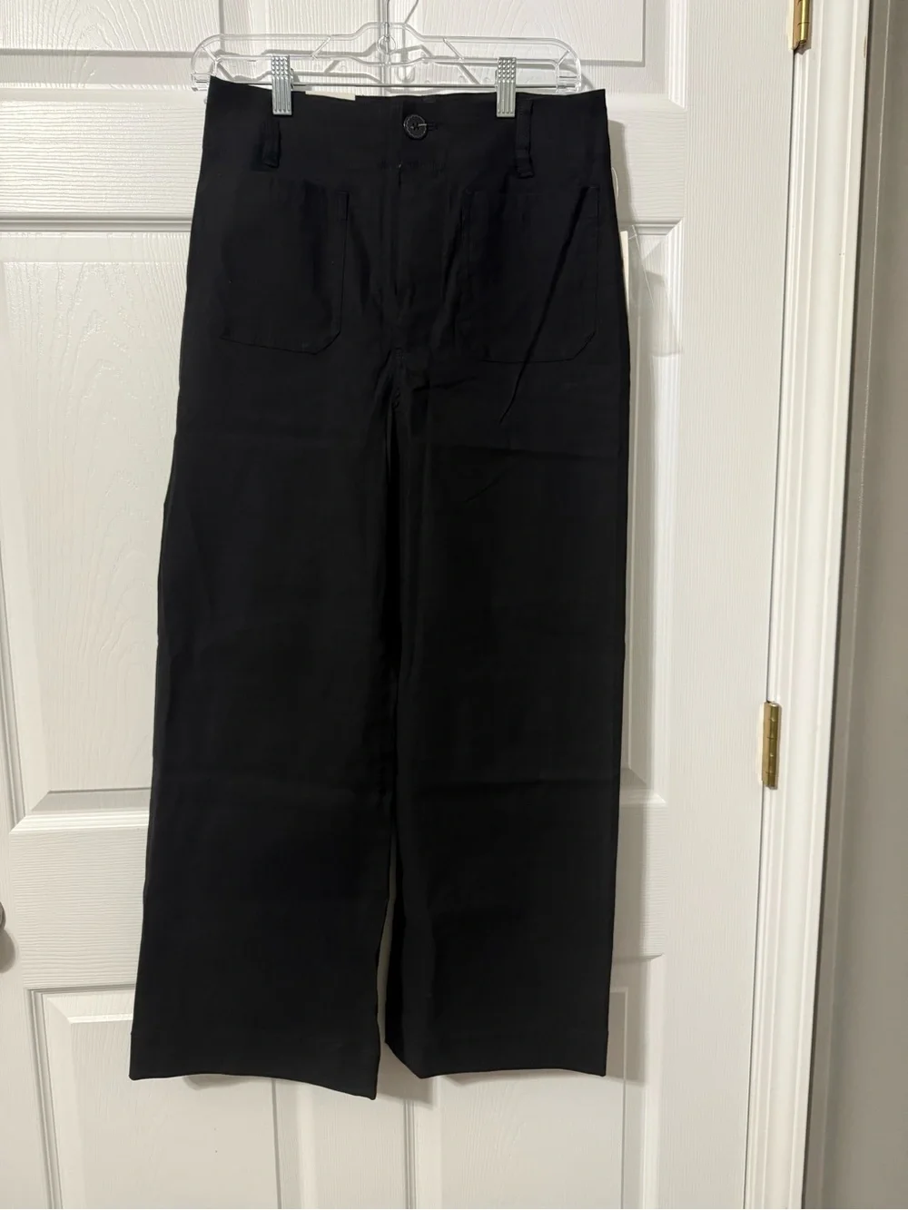 Anthropologie Maeve NWT Colette High-Rise Wide Leg Black Cropped Pants- 28 - Picture 3 of 7